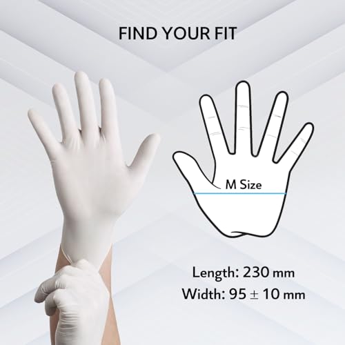 QUARANT Latex Disposable Examination Hand Gloves (Medium, White, Pack of 100) 5 grams, Powdered, Extra Grip & Non-Sterile for Multipurpose Use - Image 5