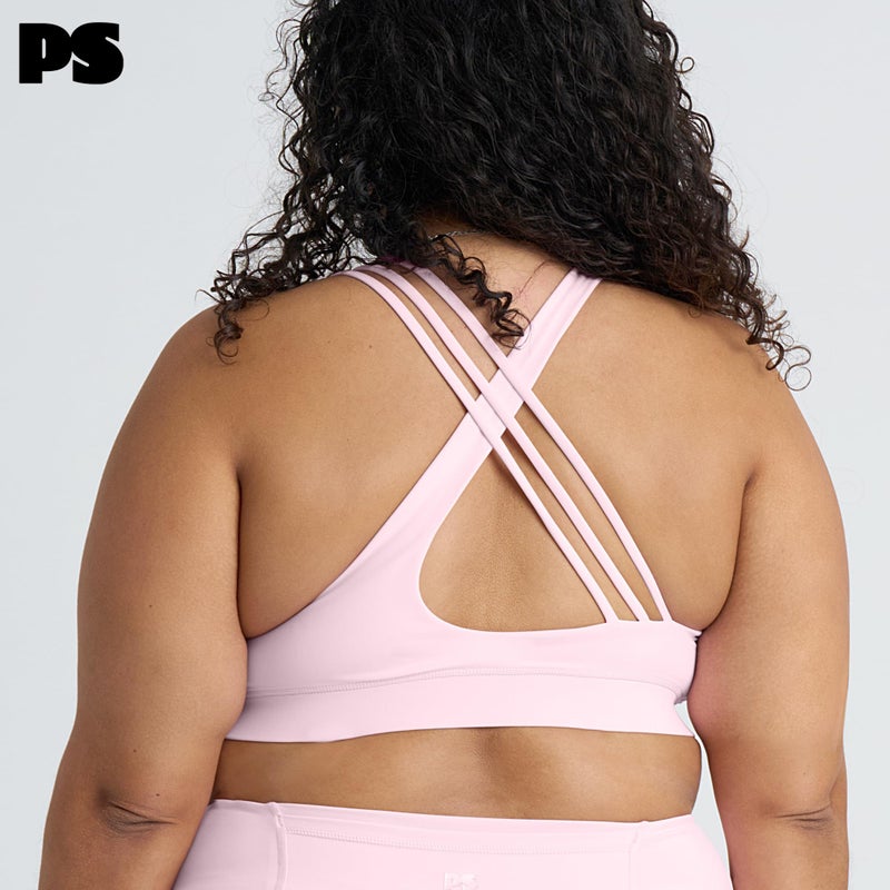 POPSUGAR Sports Bra for Women, Criss-Cross Back Padded Strappy Yoga Bra Workout Tops with Medium Support and Removable Cups Blossom, Medium - Image 4