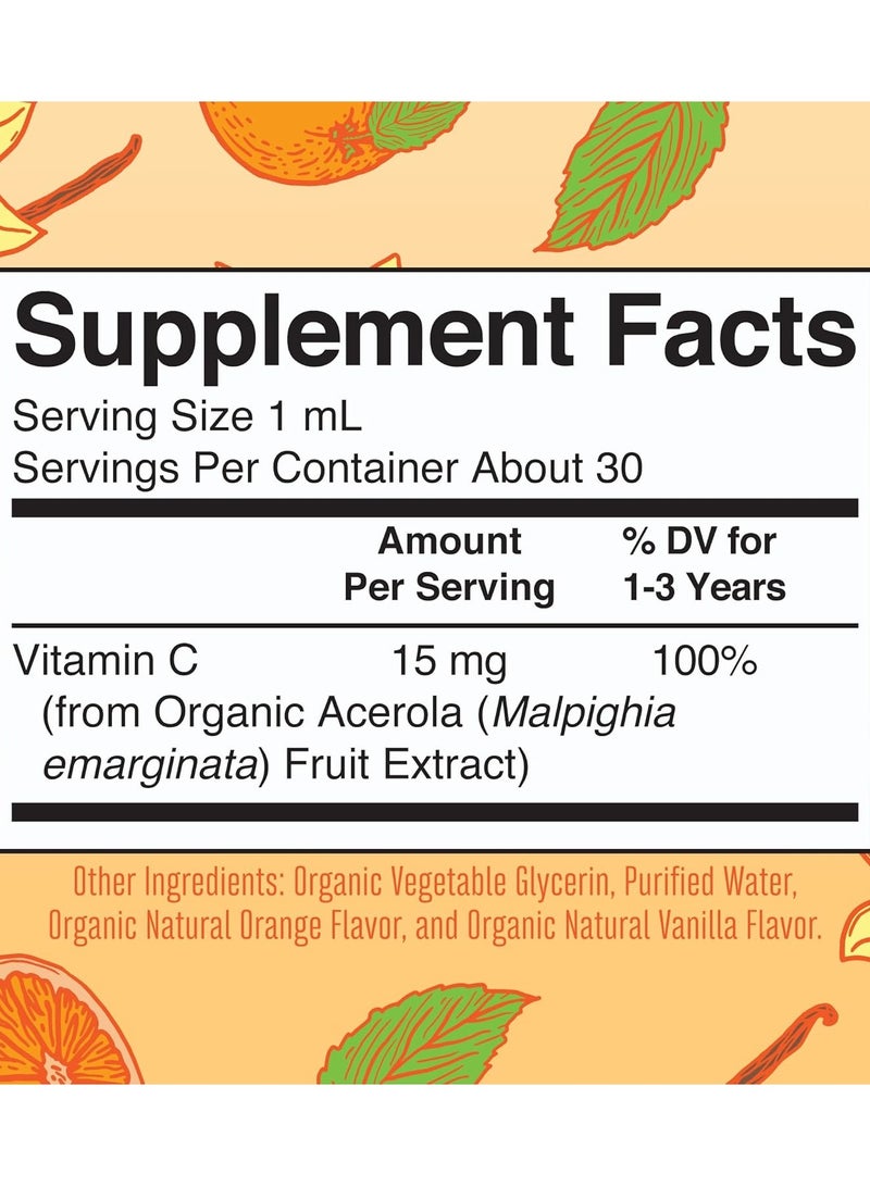 MaryRuth's Organic Toddler Vitamin C, Liquid Drops, Orange + Vanilla (30 ml) - Image 2