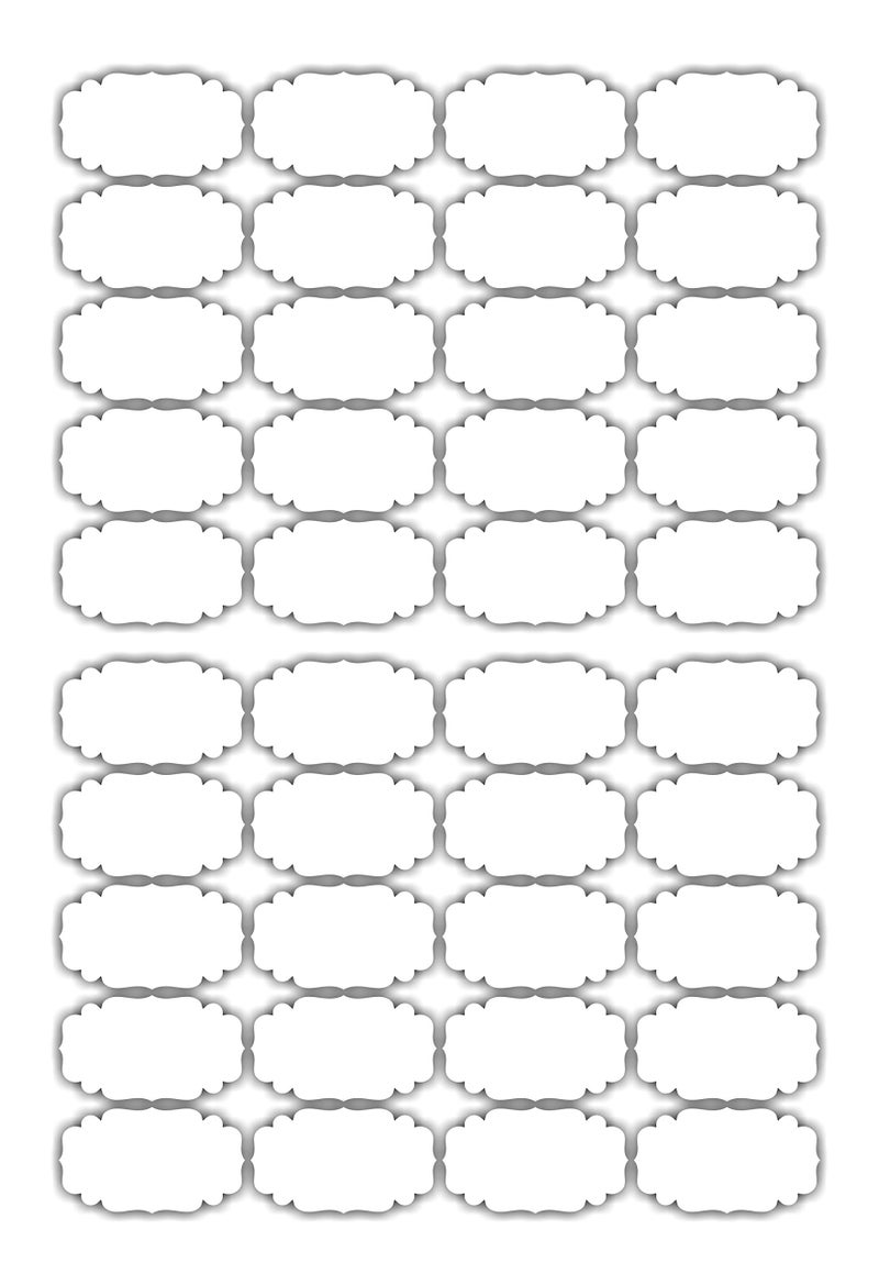 iberry's Waterproof Reusable Vinyl Label Stickers 120 Pieces for Mason Jars Glass Bottle, Decals Craft, Kitchen Jar (Paper, 7 cm x 4 cm, White, 120 Piece) - Image 1