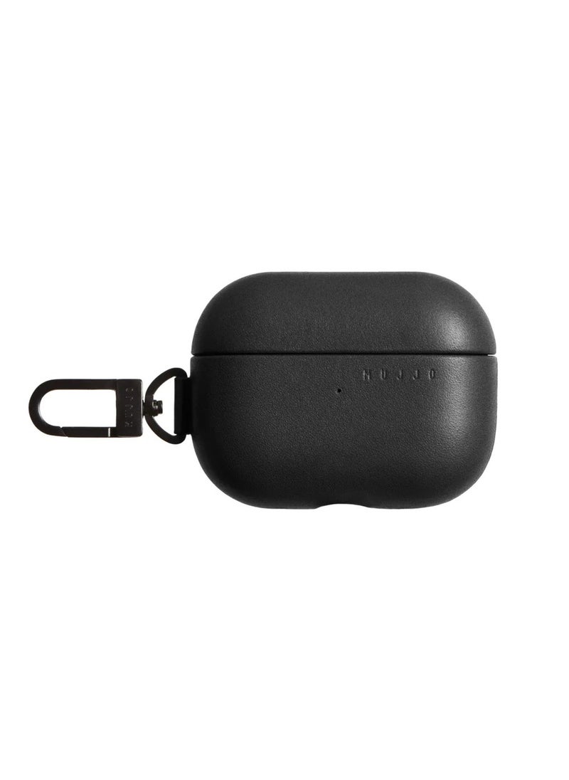 Mujjo - AirPods Pro Case (1st & 2nd Generation) Compatible with Wireless Charging, Soft UK Premium Leather Cover with Keychain Hook - Image 1