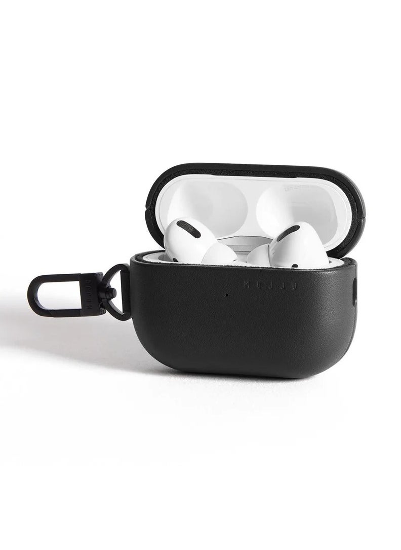 Mujjo - AirPods Pro Case (1st & 2nd Generation) Compatible with Wireless Charging, Soft UK Premium Leather Cover with Keychain Hook - Image 1
