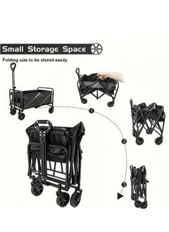 Juud Juud Heavy-Duty Outdoor Folding Storage Cart-Collapsible Garden Trolley with Wheels & Brakes Foldable Hand Picnic cart for Camping Beach Festivals Shopping-Portable Utility Cart 80kg Capacity Easy to Carry  - Image 4