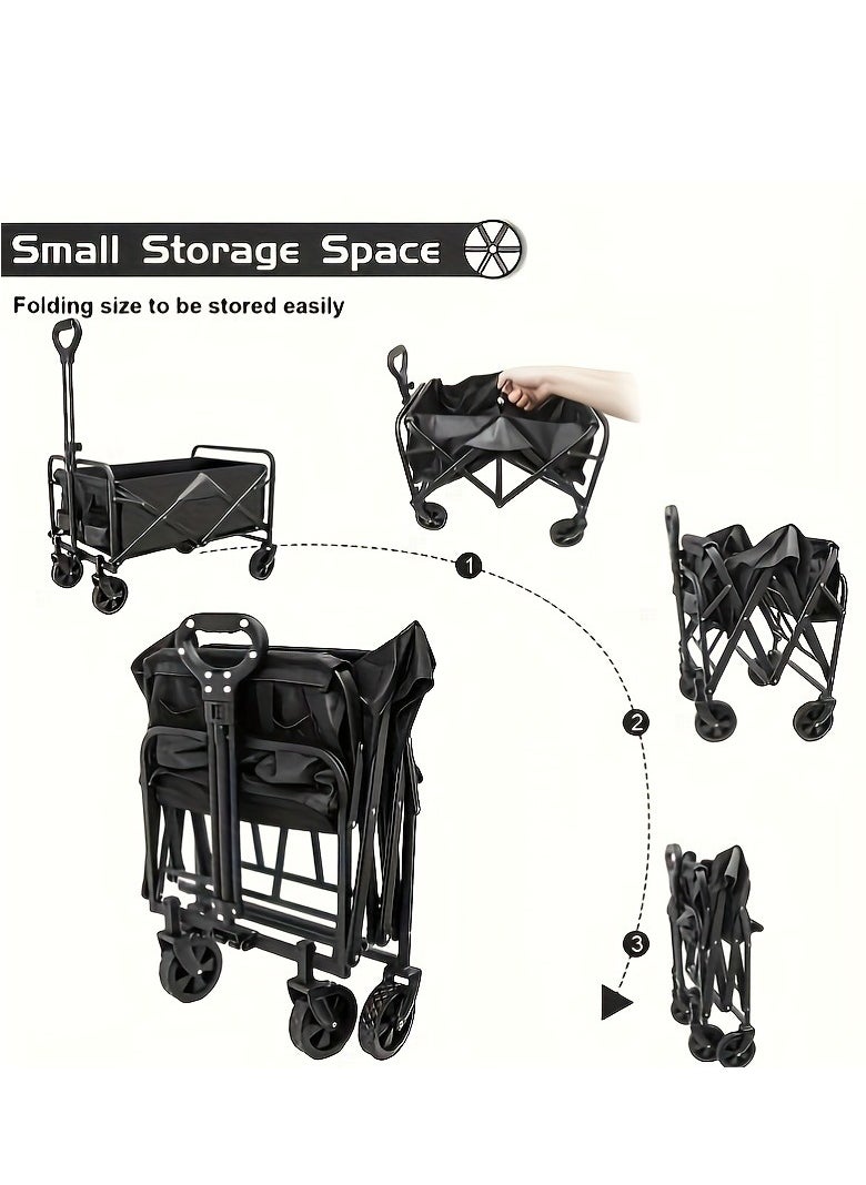 Juud - Juud Heavy-Duty Outdoor Folding Storage Cart-Collapsible Garden Trolley with Wheels & Brakes Foldable Hand Picnic cart for Camping Beach Festivals Shopping-Portable Utility Cart 80kg Capacity Easy to Carry - Image 1