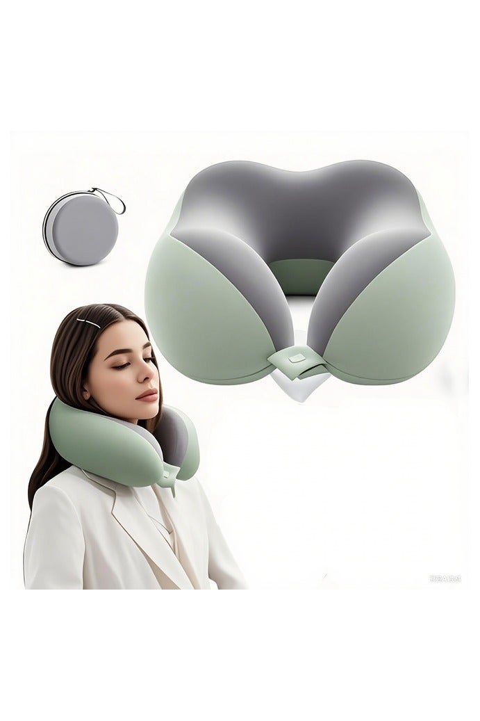 Ergonomic U-Shaped Neck Pillow with Storage Bag – Comfortable Headrest for Travel, Napping, and Office Use, Slow Rebound Support, Machine Washable Cover - Image 2