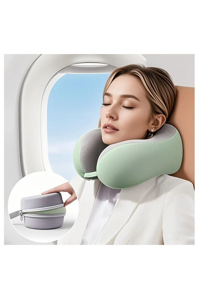 Ergonomic U-Shaped Neck Pillow with Storage Bag – Comfortable Headrest for Travel, Napping, and Office Use, Slow Rebound Support, Machine Washable Cover - Image 1