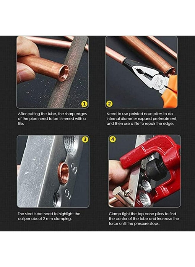 melfi 6 Dies Tubing Pipe Flaring Tools Set 3/16-5/8 Air Brake Line Flaring Tubes With Copper Tube Fits All Standard High Pressure For Water Gas Refrigeration Brake Line - Image 5
