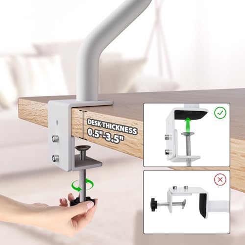 BALORAY Cat Desk Bed Sturdy Cat Bed for Desk Support 45lbsIndoor Desktop Cats Beds for Tables Game Office Desks Attachment17x13 Removable Cotton Cats NestHeavyDuty Metal Frame and Clamp White - Image 3