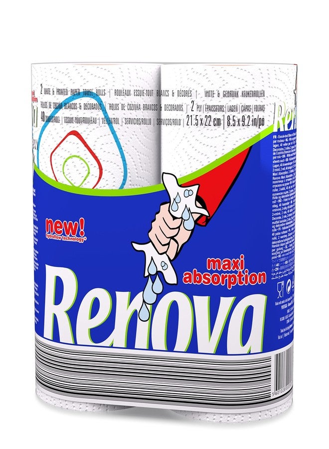 Renova Paper Kitchen Roll Maxi Absorption Plus 2 Rolls, Strong And Absorbent Paper Towels, First Time In INDIA
