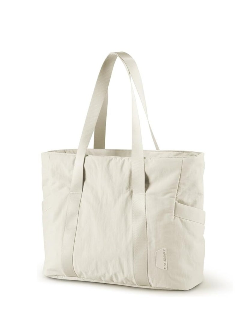 BAGSMART - Laptop Bag for Women Waterproof Lightweight Leather Computer Tote Bag - Image 1