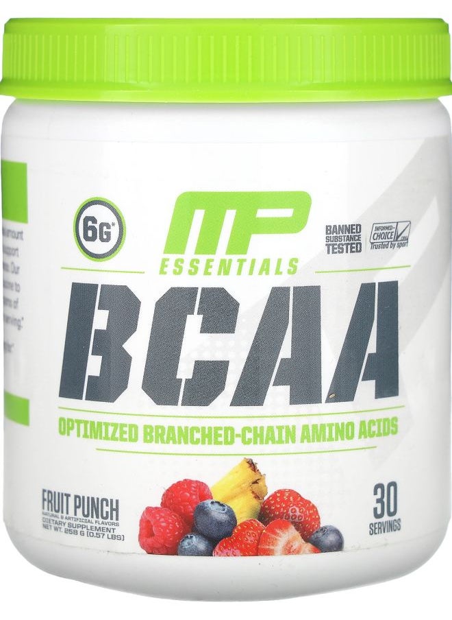 MusclePharm - Essentials BCAA Fruit Punch 0.57 lbs (258 g) - Image 1