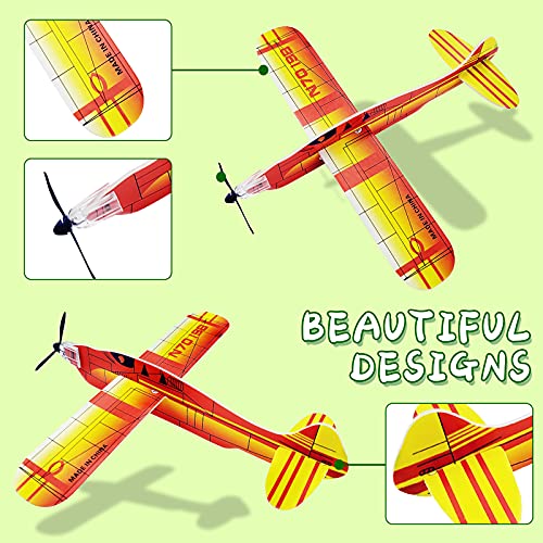 Visen 8" Airplane Toy,12 Different Designs Planes Toys For Boys,Foam Glider Planes Toys,Birthday Favors Lightweight Paper Airplanes,Individually Packed Outdoor Flying Toys,Party Favors For kids 8-12(12 PCS) - Image 3