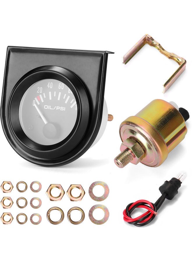 0-100 PSI Oil Pressure Gauge Set for All 12.0V Vehicles - Image 1