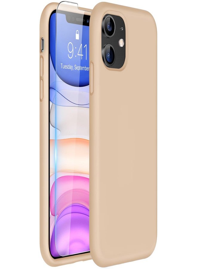 Miracase Designed for iPhone 11 Phone Case, with Screen Protector, Liquid Silicone Gel Rubber Full Body Drop Protection Shockproof Cover Phone Case for iPhone 11 6.1 inch, Bean Grey - Image 1
