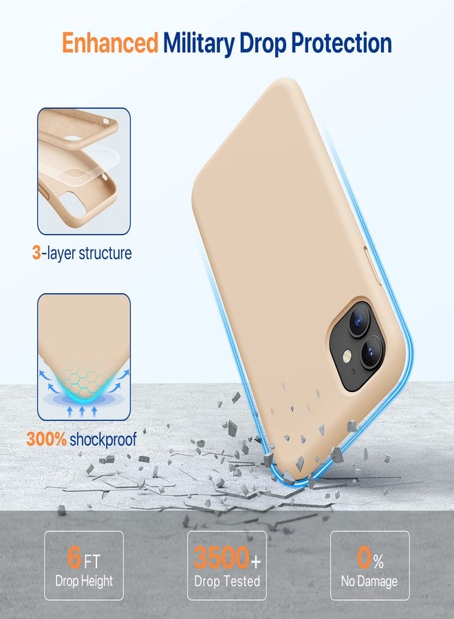Miracase Designed for iPhone 11 Phone Case, with Screen Protector, Liquid Silicone Gel Rubber Full Body Drop Protection Shockproof Cover Phone Case for iPhone 11 6.1 inch, Bean Grey - Image 3