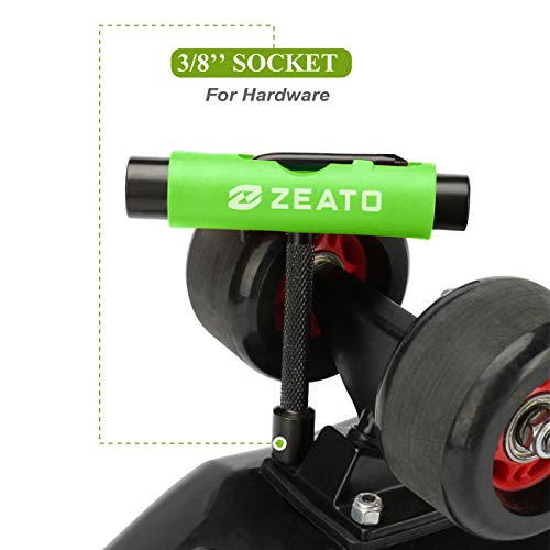 Zeato [Upgrade Version] All-In-One Skate Tools Multi-function Portable Skateboard T Tool Accessory with T-type Allen Key and L-type Phillips Head Wrench Screwdriver - Green - Image 5