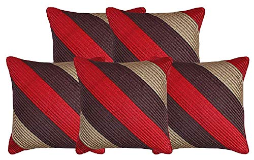 IM FAB IMFAB Silk 200 TC Cushion Cover, 16 x 16 Inch, Maroon, 5 Pieces - Image 1