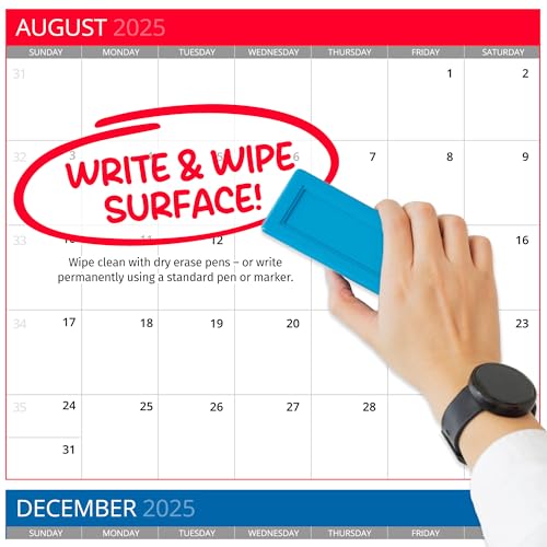 Hambli Academic Planner 2025-2026 – Dry Erase Academic Wall Calendar 2025-2026 - 12 Month Office, University, Teacher, School Year Calendar 2025-2026 – Boxes Edition - Image 3