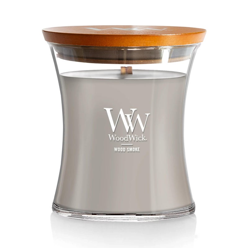 WoodWick Wood Smoke Scented Medium Hourglass Crackles as it burns Up to 50 hrs burn time Perfect for gifting 97oz