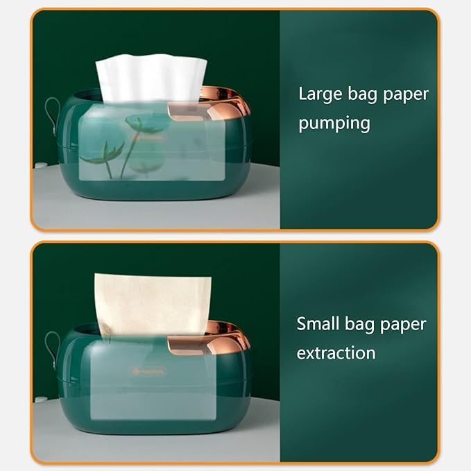 Deoxys Tissue Box Holder Wall Mounted, Clear Tissue Box Holder for Bathrooms, Plastic Decorative Tissue Box Home Decor - Image 2