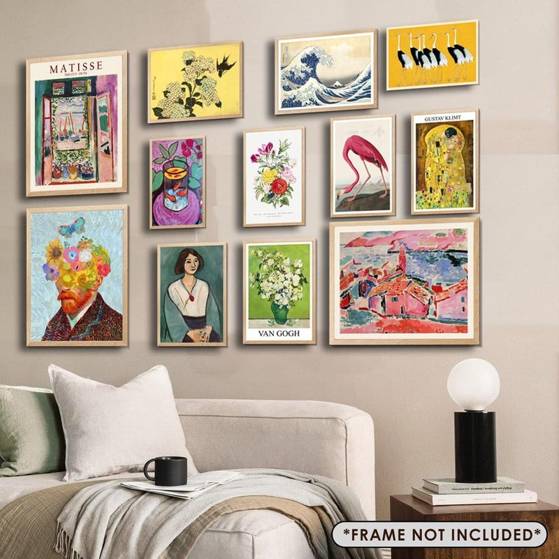 Lanchi95 12 PCS Declectic Wall Decor Decored Decored Decor Decor Maximalist Vintage Eclectic Wall Art Prints Colorful Boho Gallery Prints Wall Art Prints for Bedroom ( - Image 4