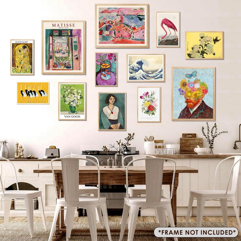 Lanchi95 12 PCS Declectic Wall Decor Decored Decored Decor Decor Maximalist Vintage Eclectic Wall Art Prints Colorful Boho Gallery Prints Wall Art Prints for Bedroom ( - Image 3