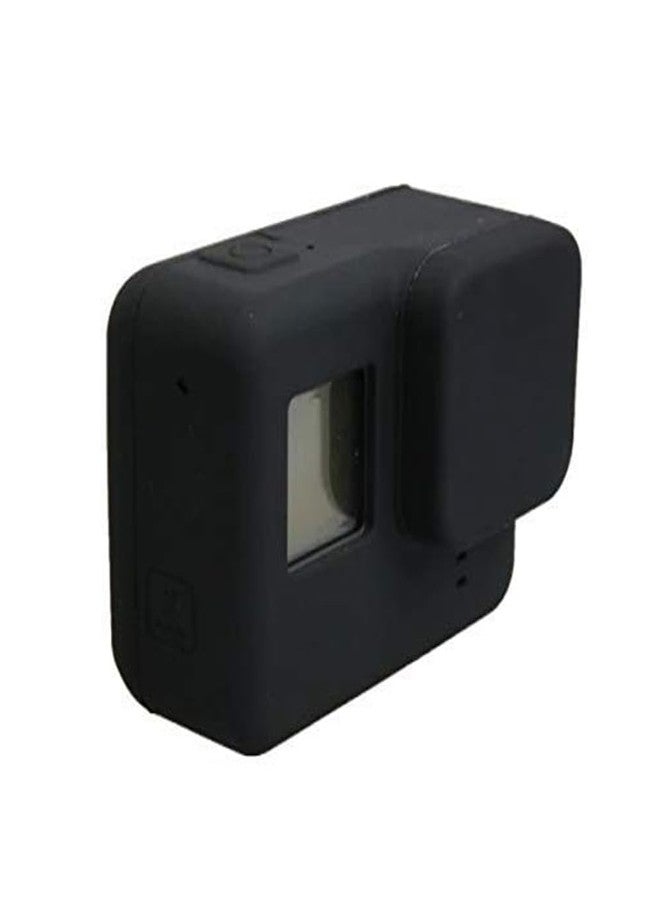 Action Pro Silicone Rubber Case + Lens Protective Cap Cover Compatible with GoPro Hero 7 6 5 Action Camera (Black) - Image 1