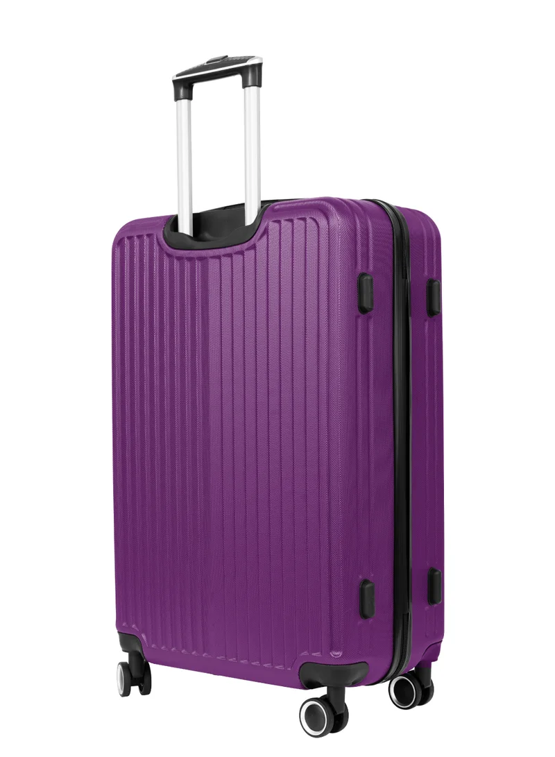بارا جون Ridge 20-Inch Small ABS Hard Case Cabin Luggage Trolley Bag – 10kg Capacity, 8 Spinner Wheels & Lock, Purple
