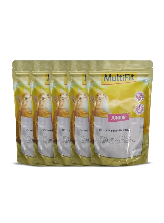 MultiFit Junior Cat Jelly Duo Fish & Classic Mix Pouch 100 gm with herring - Image 1