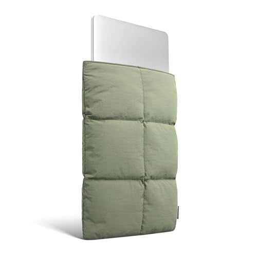 Comfyable Puffy Laptop Sleeve 13 Inch 14 Inch Quilted Puffer Laptop Carrying Case Pillow Case Compatible with MacBook Air M4 2025 M3 M2 M1 MacBook Pro M5 M4 ProMax Green - Image 3