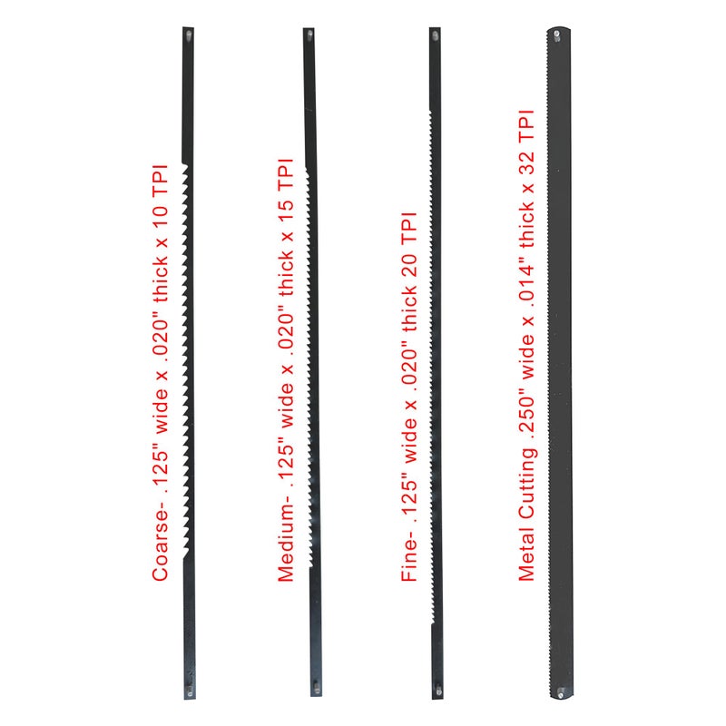 FOXBC 6-1/2 Coping Saw Blade Assortment with 10 TPI, 15 TPI, 20 TPI, 32 TPI - 48 Pack - Image 2