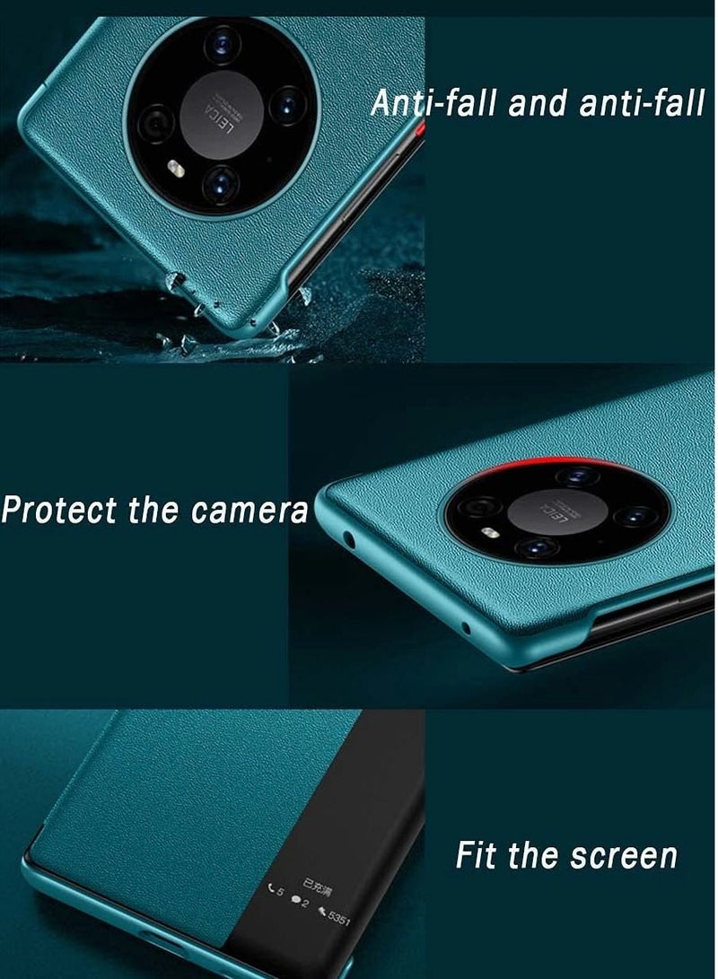 Excefore Case for Huawei Mate40 Mate 40 Pro Cover Protective Luxury Leather Automatic Sleep Flip Phone (Orange, MATE PRO) - Image 3