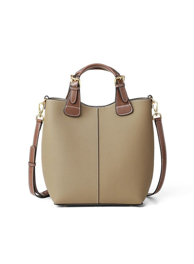 Viney Leather Handbag For Women, Large Capacity Bucket Bag, Luxury Tote Bag, Birthday Gift For Girlfriend On Qixi Festival And Valentine's Day - Image 4