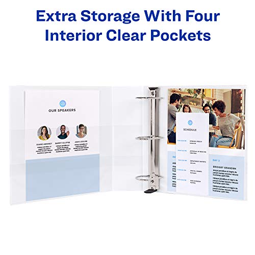 Avery 3" Heavy-Duty View 3 Ring Binders, One Touch Slant Rings, 700-Sheet Capacity, White, 4 Pack (79745) - Image 4