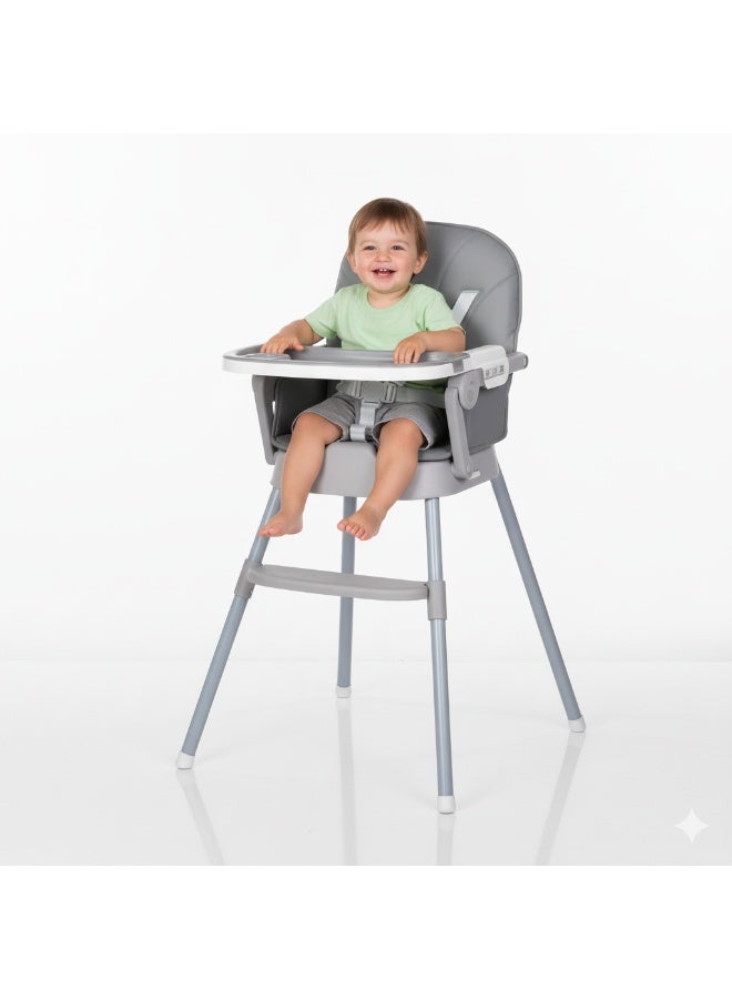 فول جوي كرسي طعام مرتفع قابل للتعديل للأطفال 4* 1 ، مقعد معزز لكرسي تغذية الأطفال,حزام أمان ,مسند قدم مع صينية قابلة للفصل ,كرسي عالٍ قابل للطي للأطفال الصغار من عمر 6 أشهر إلى 4 سنوات - Image 4