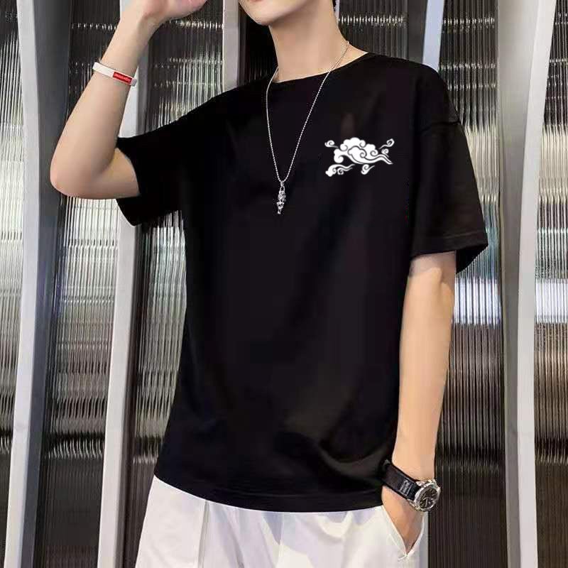 Boys Short-sleeved T-shirt 2020 New Fashion Casual Printed Short-sleeved Summer New Base Shirt Clothes 1 Piece Free Shipping clouds black 