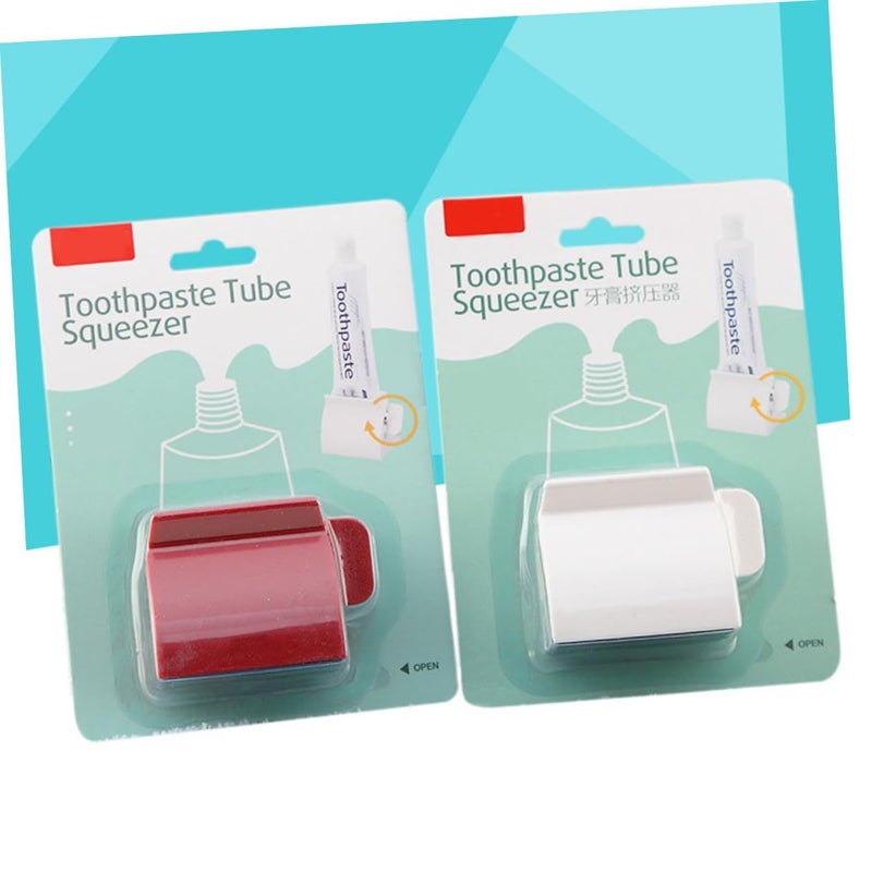 Red Plastic Toothpaste Squeezer Stand Even Dispensing Saves Tube Contents Non Deformable - Image 3