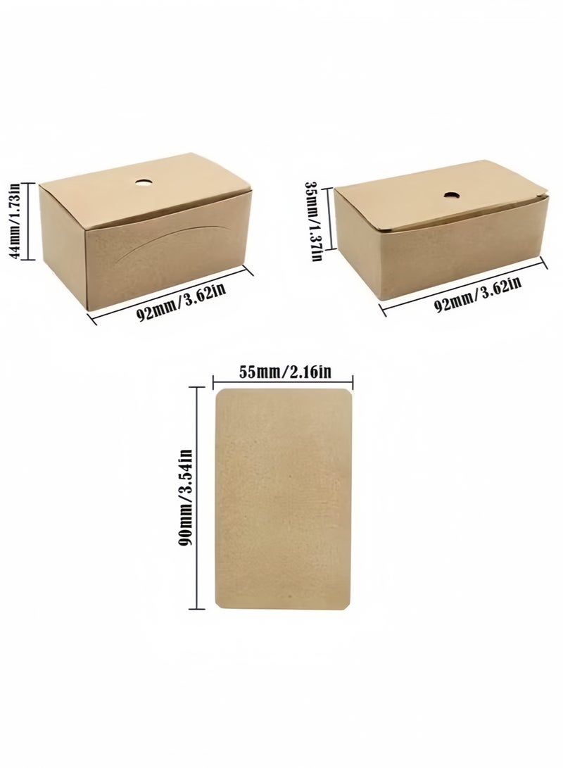 200Pcs Blank Business Card, Kraft Paper Learning Card, Note Card, Thanksgiving Day Message Gift Card (White, Cowhide color) - Image 2
