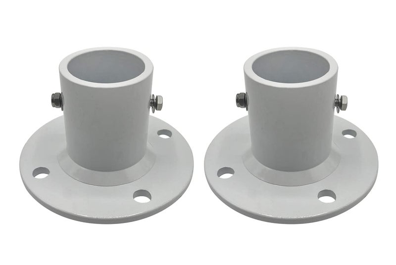 Poolzilla 2-Pack Deck Anchor Flange in White, Diameter of 1 7/8", Made of High Grade Cast Aluminum - Image 1