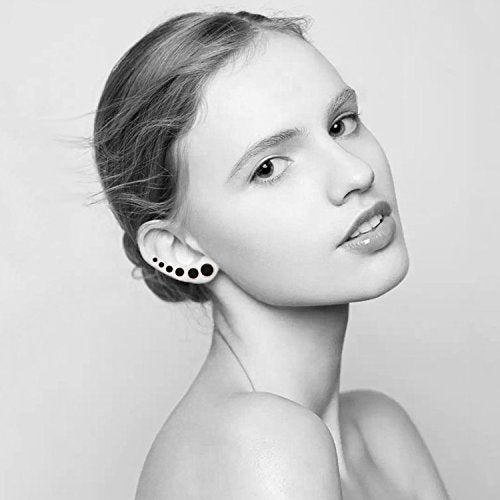 LIEBLICH Black Stud Earrings Men Women Faux Gauges Ear Tunnel Stainless Steel Earrings 6 Pairs 5mm-10mm - Image 5