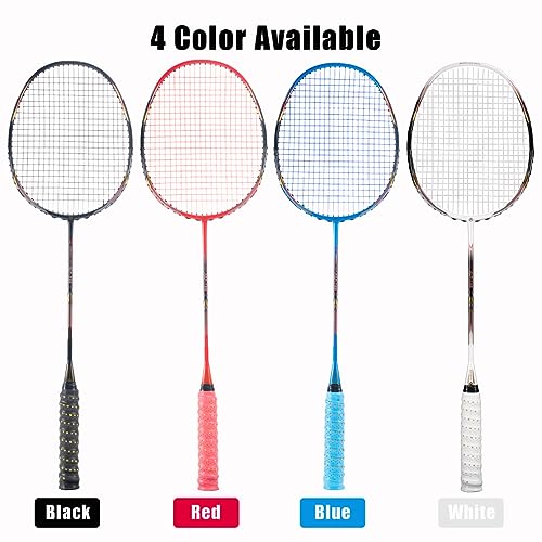 ALPSPORT ALP-188 Air 10U G5 Super Light Professional Full Carbon Fiber Badminton Rackets Set of 2, Graphite Padel Badminton Racquets for Outdoor Backyard Sports Including 1 Carrying Bag (Red) - Image 3