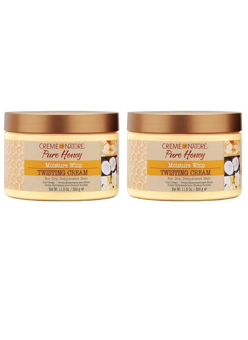 Creme of Nature Creme of Nature, Curl Cream for Curly Hair, Pure Honey Moisture Whip Twisting Cream for Dry Dehydrated Hair, 11.5 Fl Oz (Pack of 2)  - Image 1