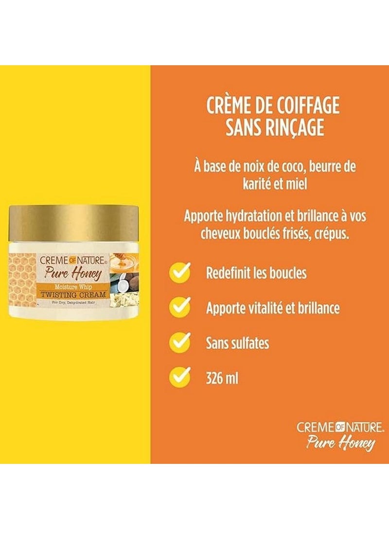 Creme of Nature Creme of Nature, Curl Cream for Curly Hair, Pure Honey Moisture Whip Twisting Cream for Dry Dehydrated Hair, 11.5 Fl Oz (Pack of 2)  - Image 4