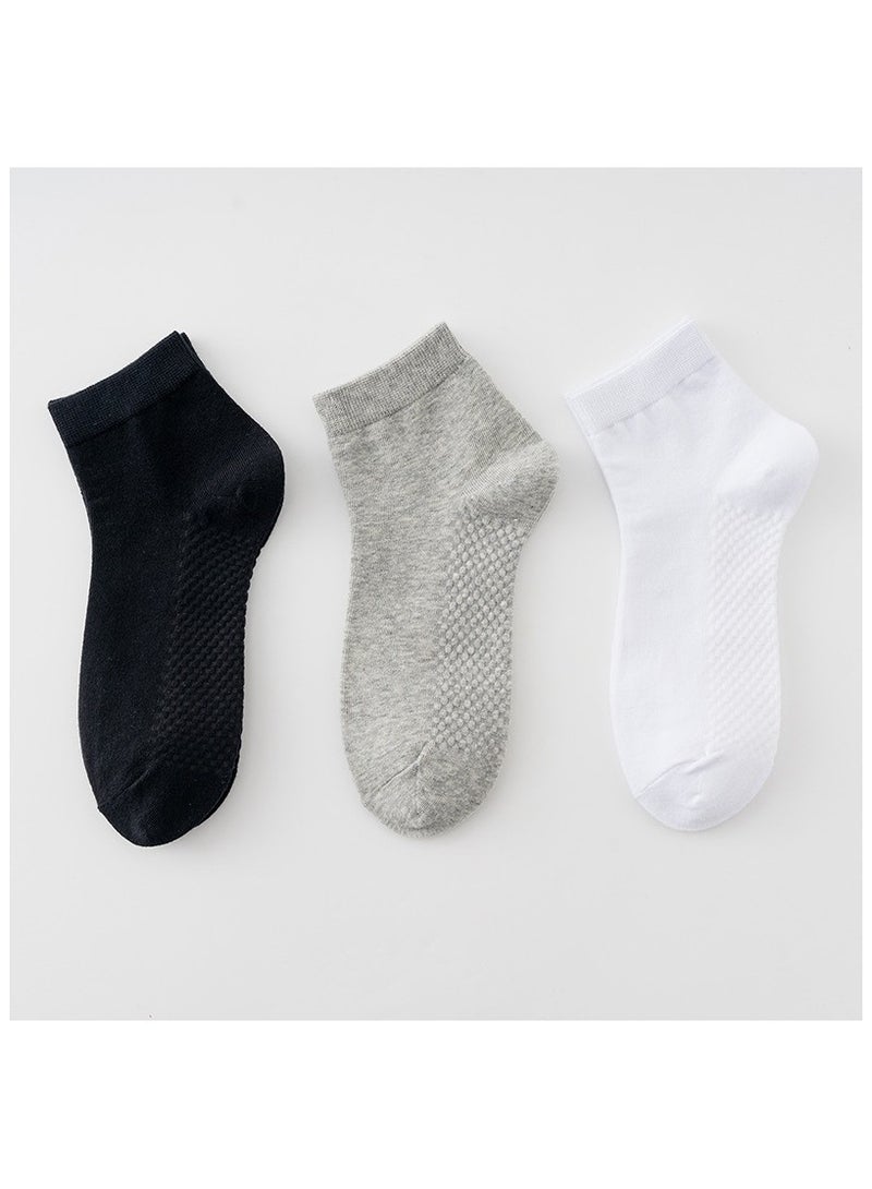 6 Pairs Of Boxed Men's Solid Color Business Style Minimalist Mid Length Socks  - Image 2