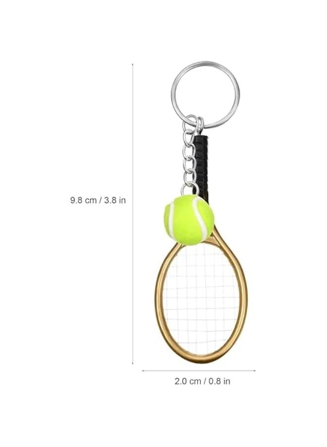 Pack of 3 Mini Tennis Racket Key Chains Creative Key Chain with Tennis Ball and Racket Pendant Key Holder Hanging Ornaments Decorations