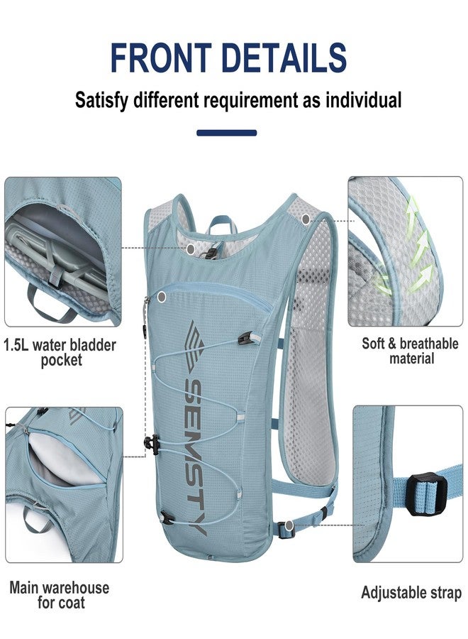 SEMSTY Running Hydration Vest 5L,Running Vest Pack with 1.5L Water Bladder,Lightweight Water Backpack for Hiking Running Cycling - Image 2