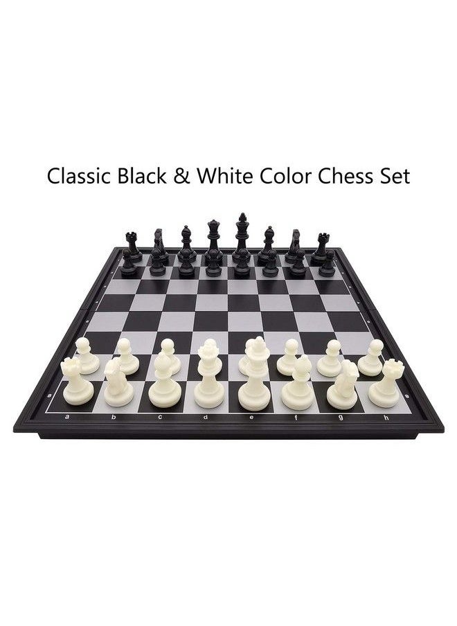 Fuhengli 9.8" Magnetic Travel Chess Set For Adults And Kids, With Outdoor Portable Folding Chess Board, Black & White Color  - Image 3