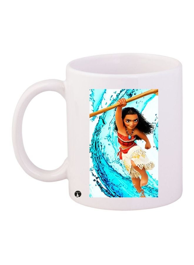 RYN Moana Printed Coffee Mug White/Blue/Brown 11ounce