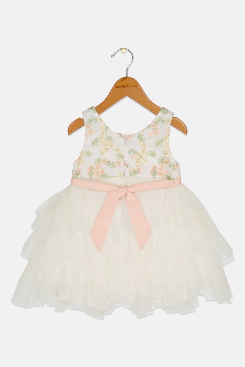 american Princess Toddlers Girl Embroidered Dress, White  - Image 2
