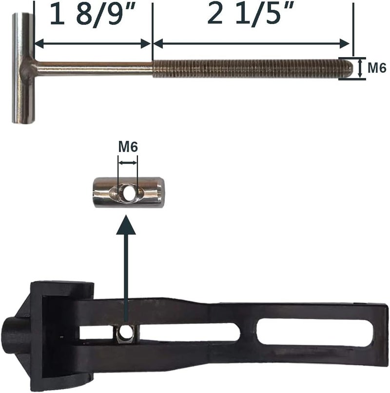 Kikito Universal Replacement Parts for Hard Tri-Fold Tonneau Cover - 6 T-Bolts, Rear Clamp, Front Clamp - Image 4